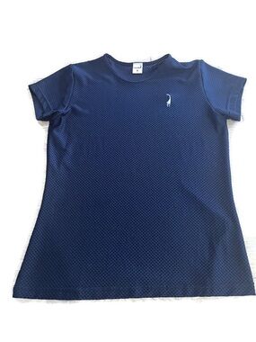 LaCoa Women’s Blue Short Sleeve Mesh Navy Blue Top Giraffe Size Small Breathable